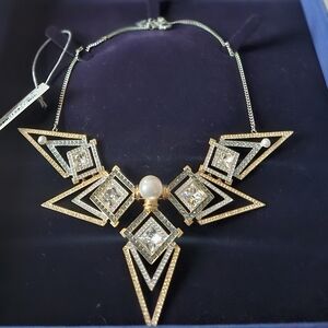 Swarovski Elegant Gold and Silver Necklace